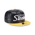 Pittsburgh Steelers Faux Leather Crown 59FIFTY Fitted Hat - Image 3