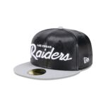 Las Vegas Raiders Faux Leather Crown 59FIFTY Fitted Hat