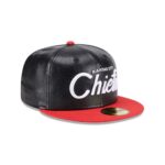Kansas City Chiefs Faux Leather Crown 59FIFTY Fitted Hat - Image 3