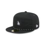 Los Angeles Dodgers Black Poly Rope Split Panel 59FIFTY Fitted Hat