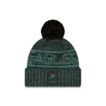 Philadelphia Eagles 2025 Sideline Cold Weather Black Pom Knit Hat