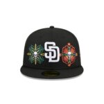 San Diego Padres Day of the Dead Skull & Flowers 59FIFTY Fitted Hat - Image 2