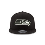 Seattle Seahawks Black and White 9FIFTY Snapback Hat - Image 2