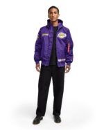 Alpha Industries x Los Angeles Lakers L-2B Hooded Bomber Jacket - Image 5